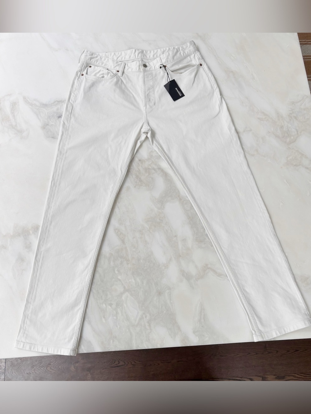 Buck Mason Men’s Ford Standard Fit Denim Jean Size 36x34 White New
